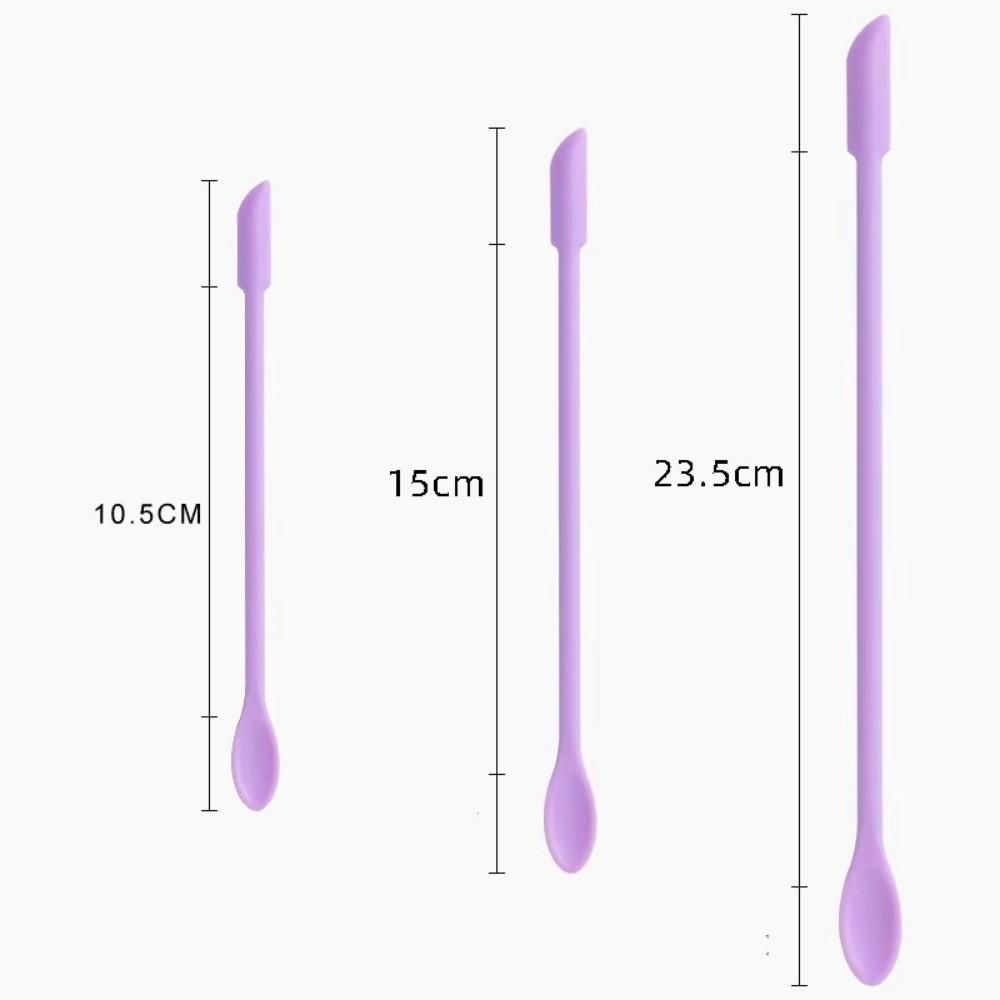 3pcs Double-head Cosmetic Digging Spoon Mini Face Mask Brush Jam Scraping Spoons  Makeup Brushes Set