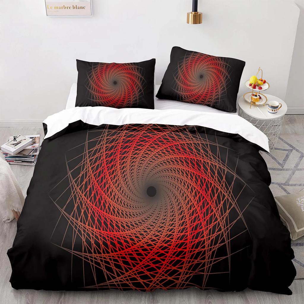 Geometry Line Duvet Cover Colorful Pattern for Children Teens Boys Adult Abstract Art Quilt Cover for Bedroom Decorations Queen