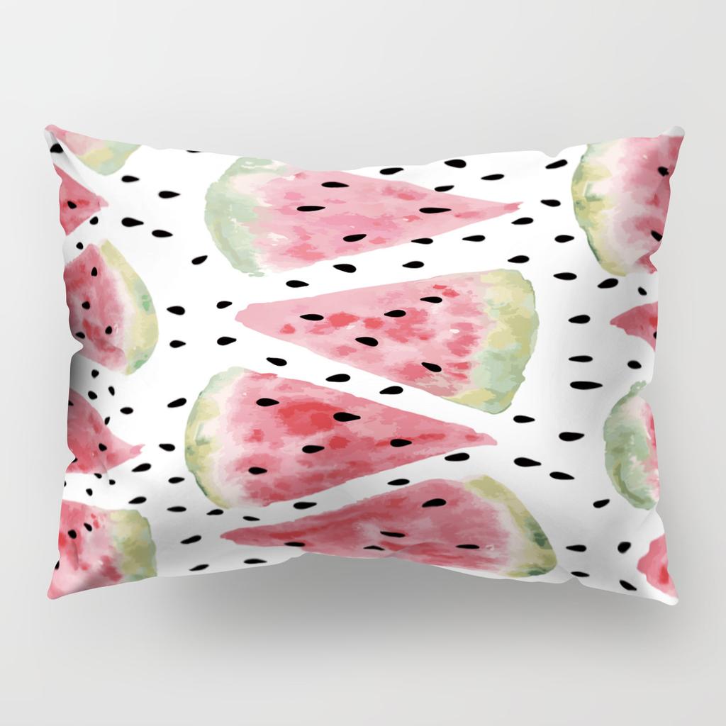 Ins Fruit Single Sided Polyester Pillow Case Watermelon Banana Pineapple Strawberry Pattern Waist Cushion Cover Bedside Pillow Case