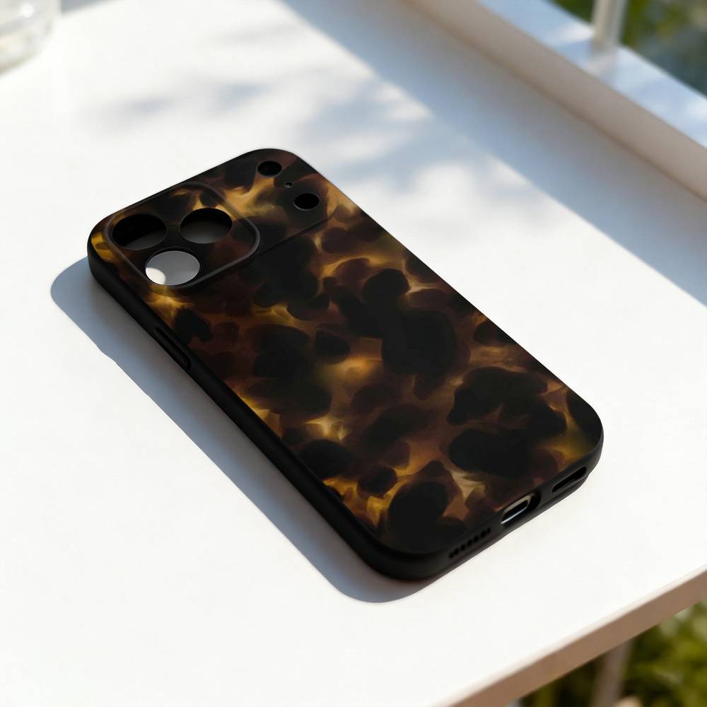 Чехол для телефона с рисунком черепахового панциря и мрамора для iPhone 17,16,15,14,13,12,11,Pro,Max,Plus,E,SE4,Air,Mini Черный Точное совпадение отверстий