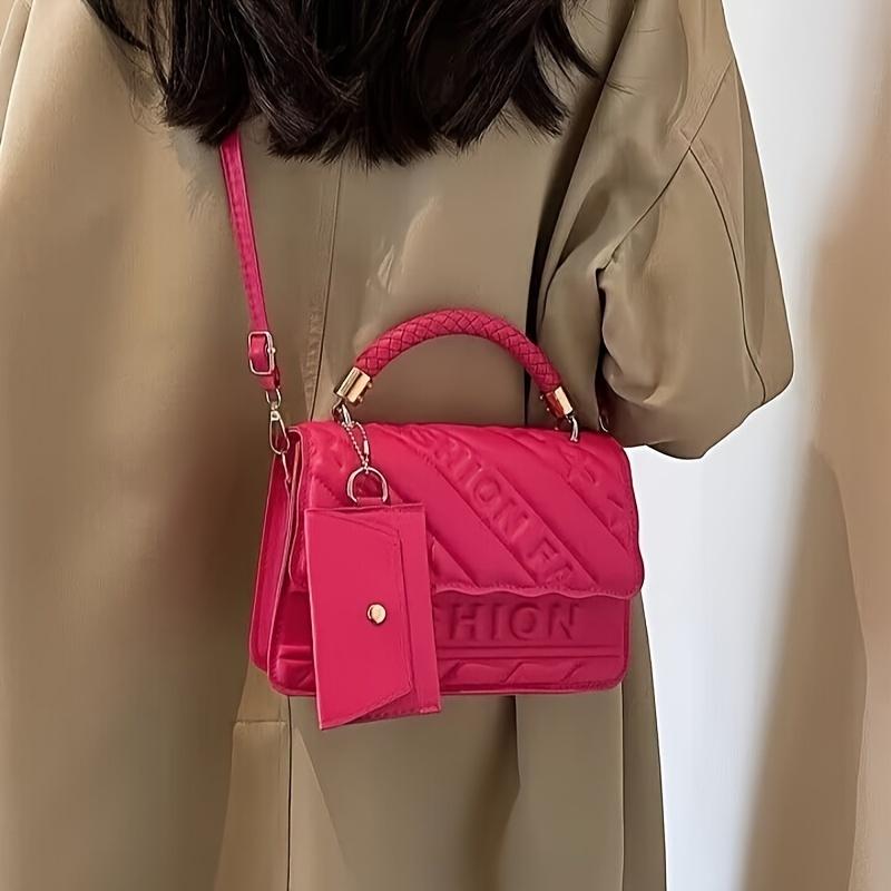 1 шт. Модный стеганый женский handbag с регулируемым ремнем, стильная черная сумка через плечо для женщин с мини-кошельком для монет, кросс-боди сумка