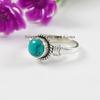 Round Turquoise Ring, 925 Sterling Silver Handmade Ring, Natural Turquoise Designer Ring, Birthstone Ring, Promise Ring, Boho Ring