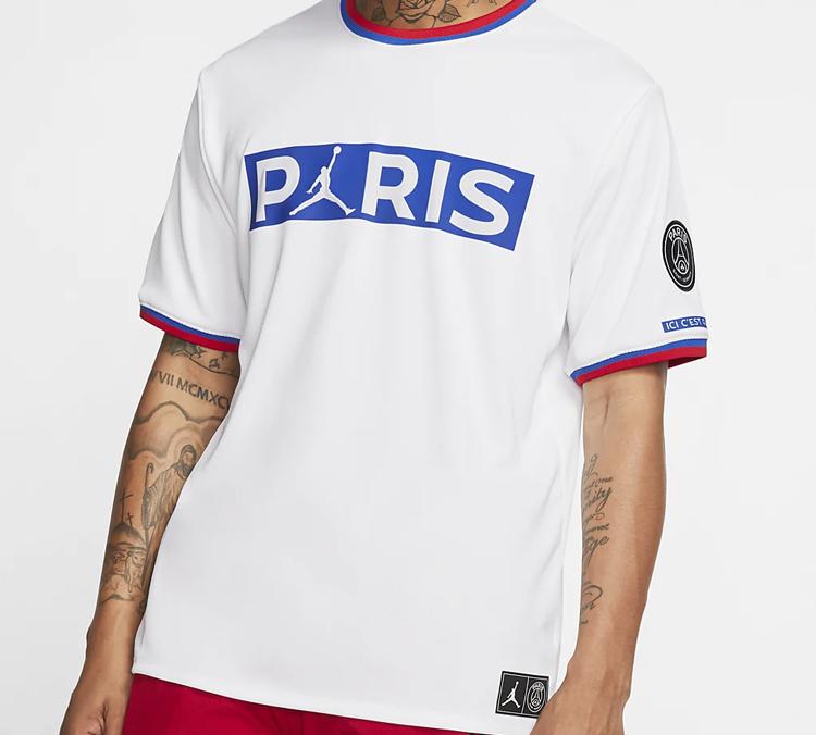 Мужская футболка Jordan Paris Saint Germain Командная футболка Мужская Белая