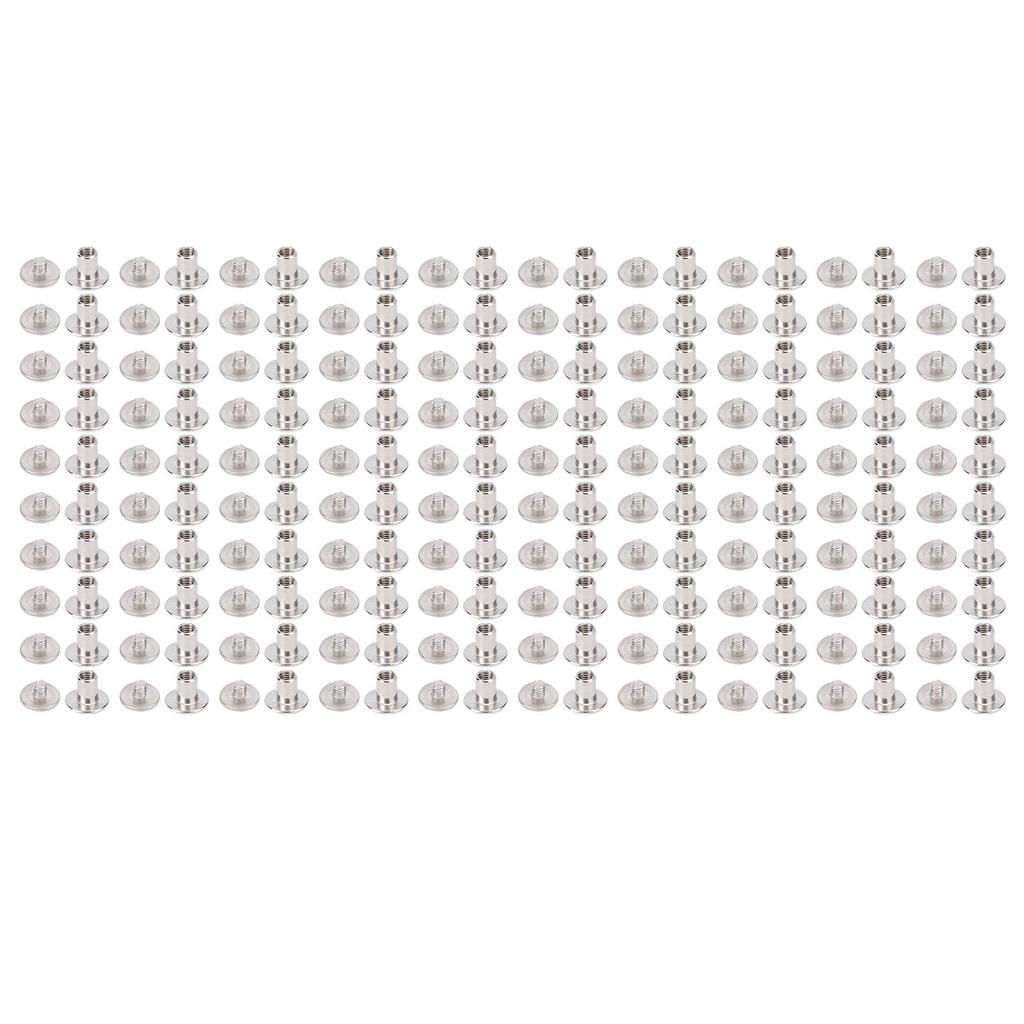 100 пар 0,16x0,35x0,33 дюйма Комплект кожаных заклепок M3 Нержавеющая сталь Круглая плоская головка Заклепка и винт