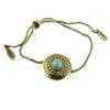 [P8157] - Designer 'Boho' Turquoise Gold Bracelet - 18 Mm