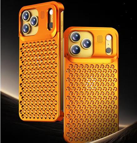 Роскосный металлический корпус из алюминиевого сплава с теплоотводом для iPhone 17 16 15 14 13 Pro Max, дышащая сетчатая крышка с ароматерапией
