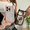 Магнитная присоска Cat Ear подходит для Apple 16Pro Чехол для мобильного телефона Прозрачный Iphone15 Силиконовый Акриловый Противоударный Жесткий I14