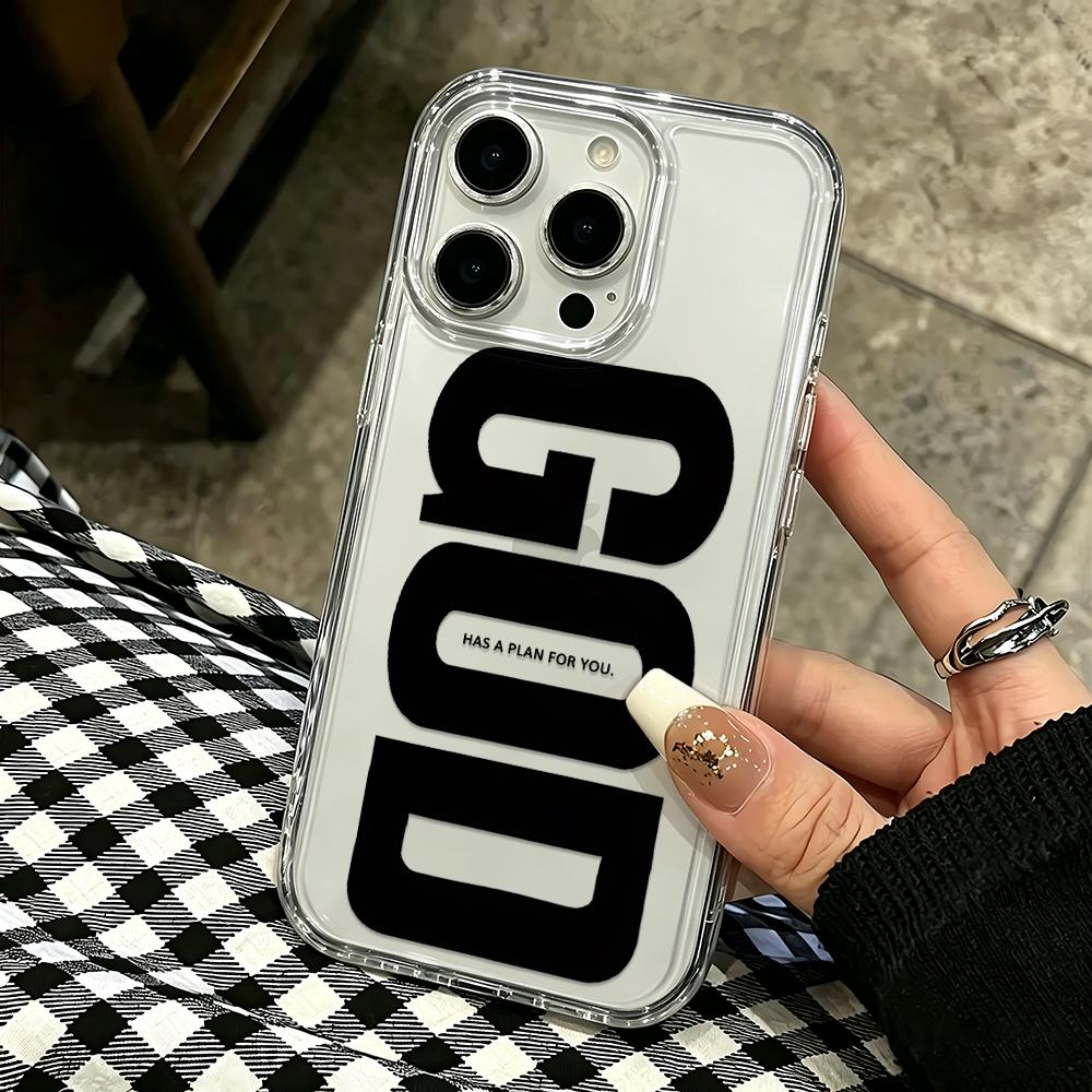 Чехол для iPhone 11 Pro Max Чехол с буквой Бога Защитный чехол для iPhone 15 14 17 Plus 13 Air 12 16 Чехол Funda