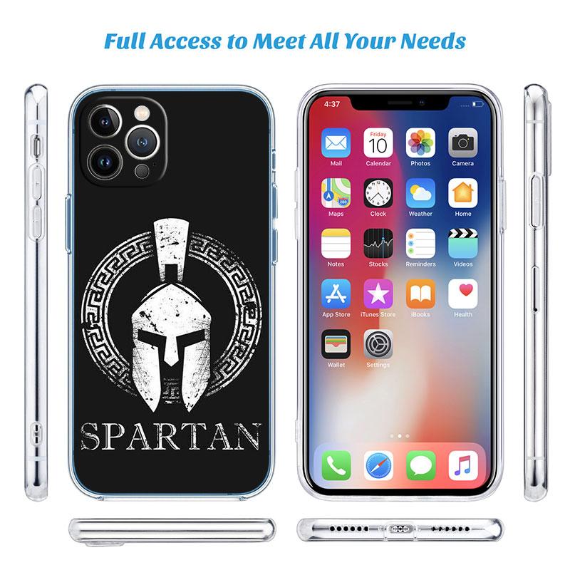 Spartan Warrior Transparent Phone Case for Motorola Moto G10 G20 G30 G31 G32 G34 G35 G41 G42 G50 G51 G52 G55 G60 G60S