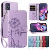 Embossed Dandelion Premium Leather Phone Case for Motorola Moto G15 G35 G55 G75 G85 G24 G34 G54 G32 G73 G13 Edge 50 Card Slots Wallet Case with Strap