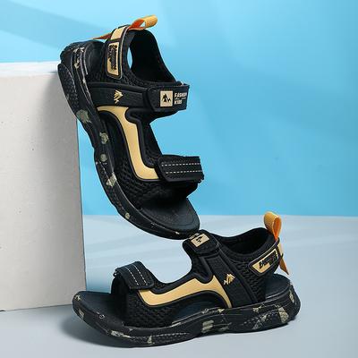 Детские сандалии мужские мягкие нескользящие для средних и больших детей, для маленьких мальчиков, повседневная пляжная обувь