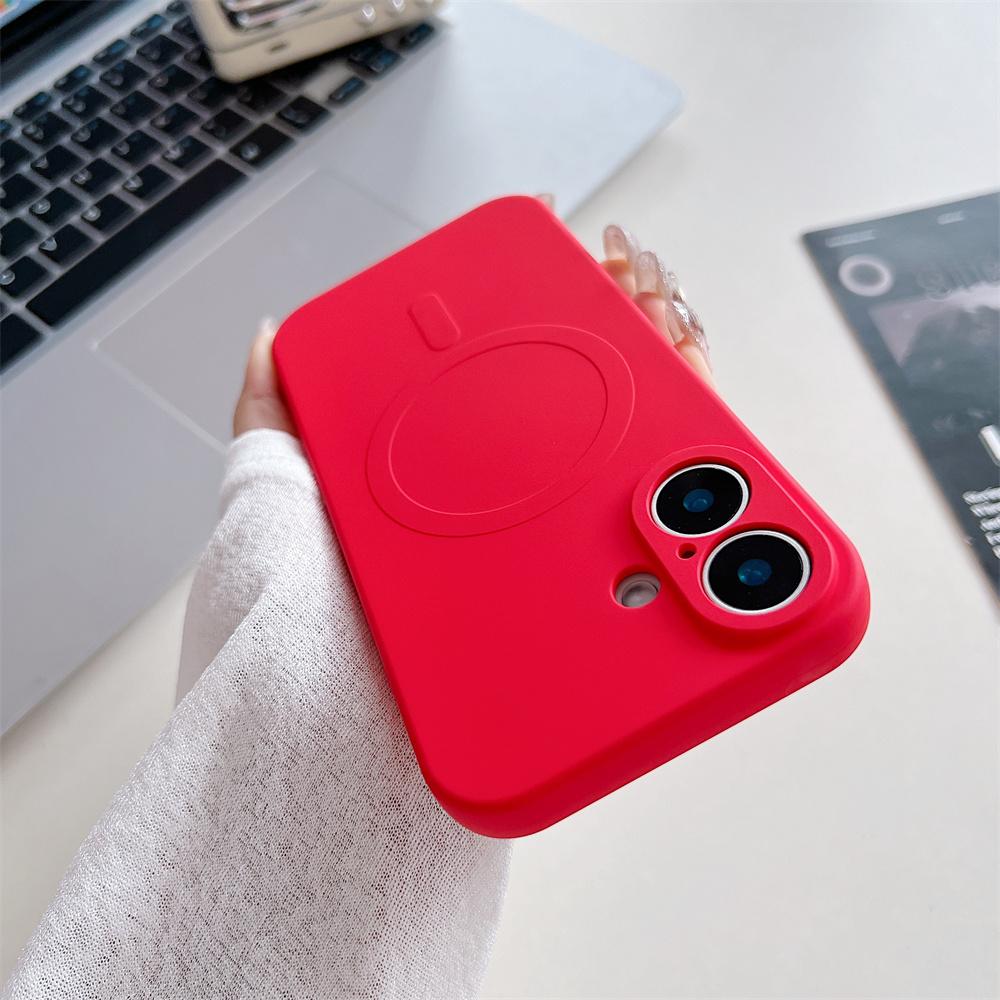 for Liquid Silicone Case for For Iphone 16 1 14 17 Pro Max Plus 12 13 11 17 Air Magnetic Soft Shockproof Ultra Slim Cover