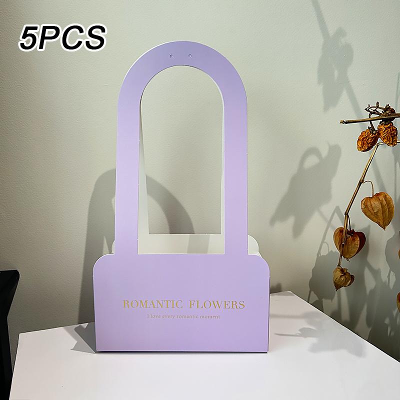 5 шт./уп. Упаковка Декоративные аксессуары Переносная цветочная коробка Материал для упаковки цветов Цветочная корзина Складная 4 цвета