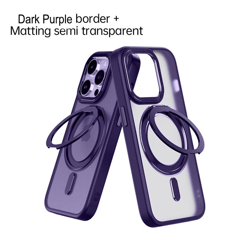 Luxury For Magsafe Magnetic Case For iPhone 15 14 13 12 11 Pro Max Plus Case 360° Rotating Ring Holder Wireless Charging Cover