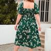 BITCED Женское повседневное элегантное миди-платье большого размера с принтом для курорта