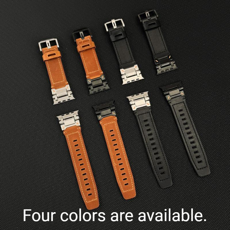 Кожаный ремешок для Apple Watch Ultra 2, 49 мм, 45 мм, 44 мм, ремешок для часов для iWatch Series 9, 8, 7, 6, 5 se 4, 42 мм, мужской браслет Correa