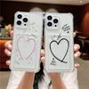 Европейский и американский дизайн с сердцем Чехол для телефона Apple для 14, 13, 12, 17 Air, 16e, 15 Pro Max с держателем для карт и прозрачным дизайном