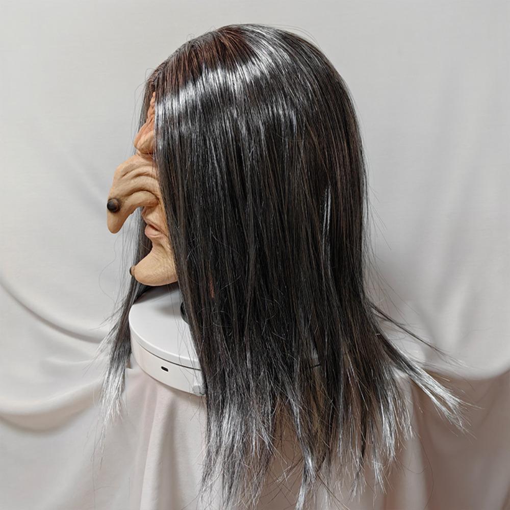 Многоразовый головной убор ведьмы на Хэллоуин из латекса, головной убор для косплея старушек, маска для лица бабушки, наряд