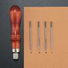 Hand Sewing Awl Set Pin Punching Wood Handle for Leatherworking Enthusiasts