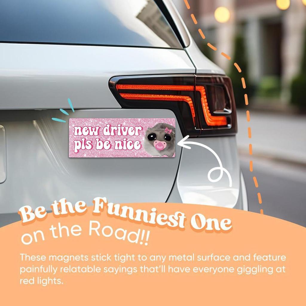 New Driver Magnet For Car Reusable Magnetic New Driver Decal Car Magnet Funny Animal Design For Driving Practice Safety Training