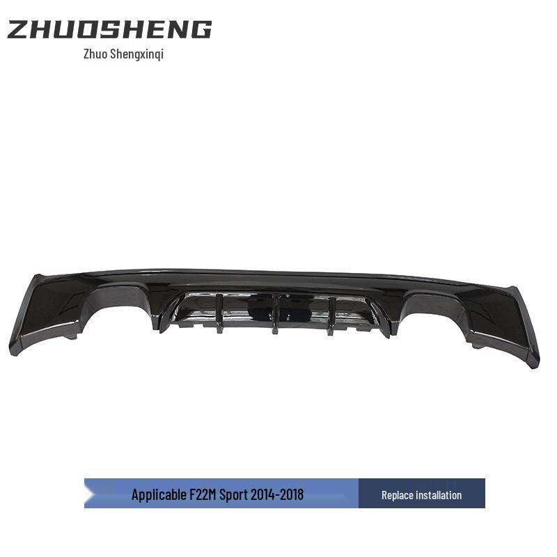 Compatible Gloss Black Rear Diffuser for BMW 2 Series F22, MP Style, Carbon Fiber, Quad/ Dual-Outlet.