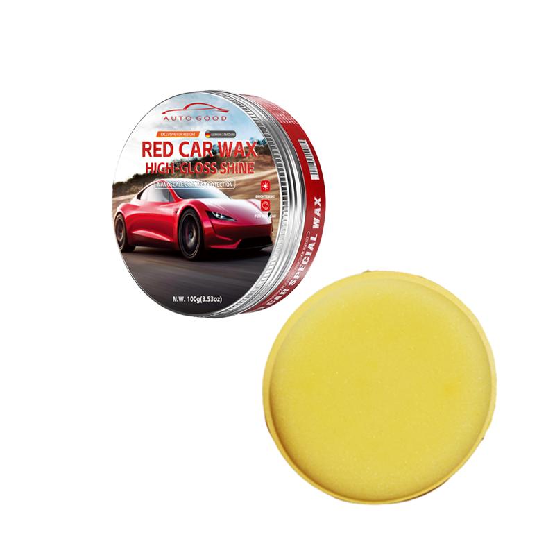 100g Red Car Wax for Car Paint Care, Waterproof Wax, Renovation Polishing Protection, Hydrophobic Coating, With Waxing Sponge!