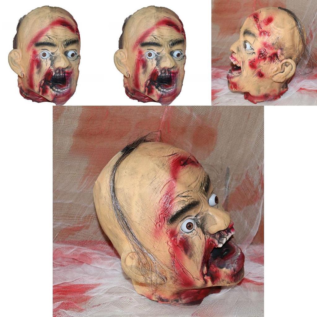 Ужас Латексная Пена Зомби Сухой Труп Подвесная Голова Для Хэллоуина Декор Квест-Комнаты И Костюм