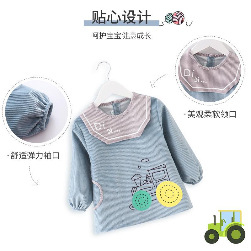 Waterproof Baby Long Sleeve Bib Apron Anti-dirty Toddler Eating Reverse Wear Smock Kids Feeding Coverall for Boys Girls Autumn Winter