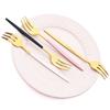 6Pcs/Set Tea Cake Snack Fork Dinnerware Cutlery Colorful Fork Set Mirror Stainless Steel Tableware Dessert Fruit Fork Silverware