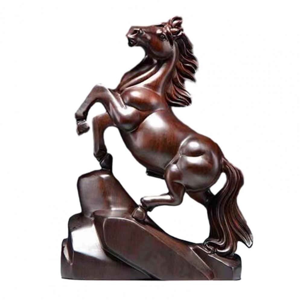Feng Shui Horse Ornament Zodiac Horse Statue Wooden Horse Figurine for 2026 Chinese New Year Small Zodiac Sculpture for Wealth