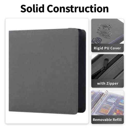 Toy God Exhibition File, Magnetic Loader Card File, Holds 4 Cards per Page, Total of 24 Cards (Zippered, Magnetic Loader)