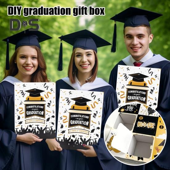 Подарочные коробки на выпускной своими руками 12 пустых кубиков Персонализированные подарки для семьи, друзей Гофрированная картонная коробка для различных угощений, закусок, ювелирных изделий