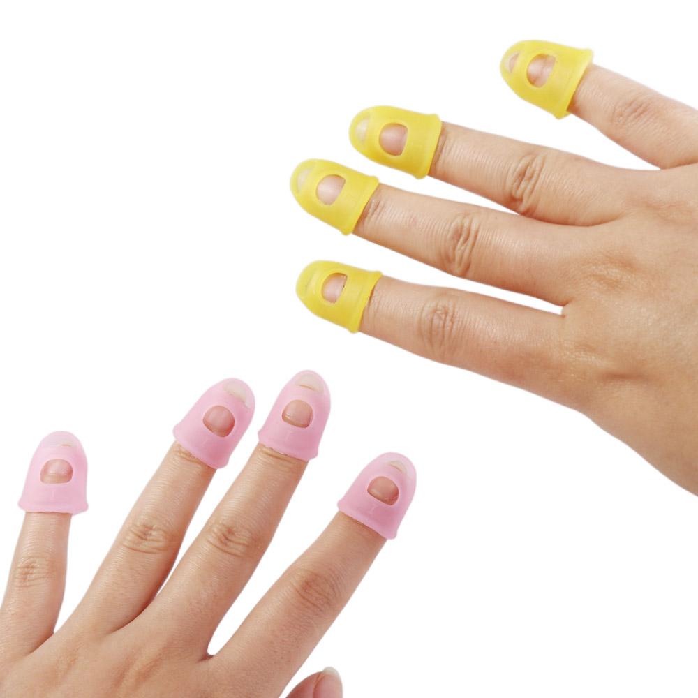 4 шт./комплект однотонные силиконовые защитные напальчники резиновые наперстки для гитары протекторы для укулеле