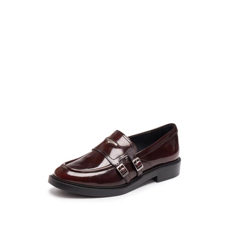 Женские кожаные туфли в британском стиле Весна Осень Новые Толстая подошва Увеличение роста Черные Натуральная кожа Плоский каблук Мэри Джейн