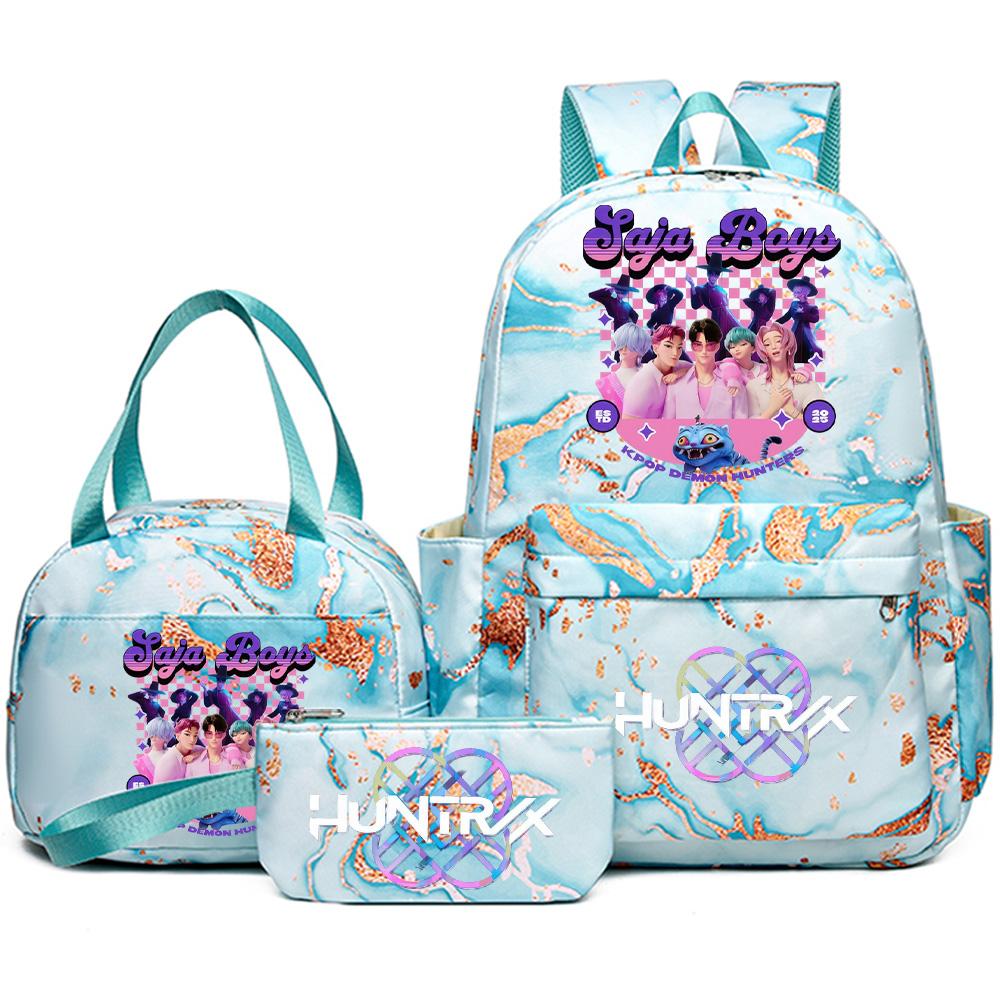 3 шт./комплект Аниме K-pop Пенал с принтом, Сумка-рюкзак с ручкой для Подростка Студента Девочки Мальчика, Водонепроницаемая Дорожная Сумка Mochila
