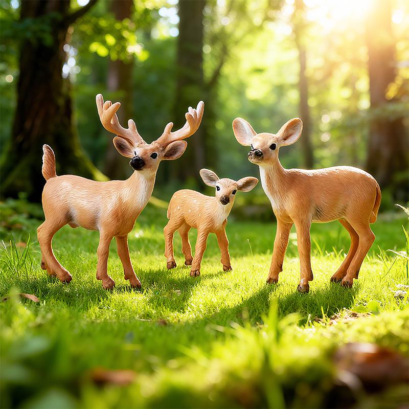 Christmas Forest Animal Ornaments Set: Deer, Elk, Reindeer, and Squirrel Models