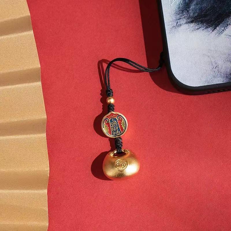 Винтажный Привлекающий Богатство Счастливый Брелок Шнурок для Телефона Китайский Стиль Ретро Брелок Подвеска для Сумки Шарм для Камеры Цепочка для Мобильного Телефона