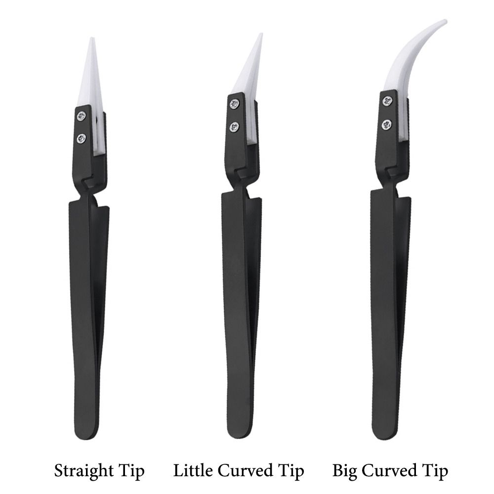 Little Curved/Big Curved/Straight Tip Ceramic Tips Tweezers Electronics Soldering