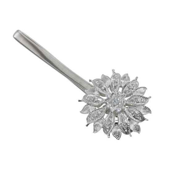 Rhinestone Flower Magnetic Curtain Buckle Tieback Holdback Drape Holder Decor