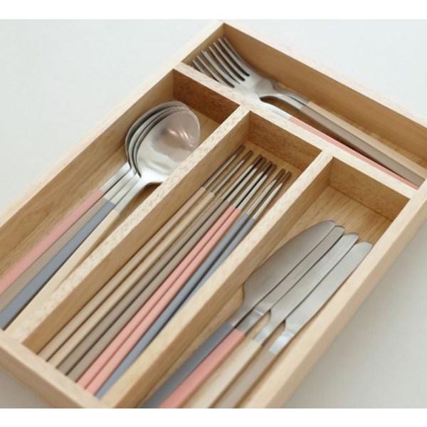 Snail Living Cuisine De Maman Pure Cutlery Set of 4, Cream White, 4 Spoons + 4 Chopsticks, Korean Popular Tableware