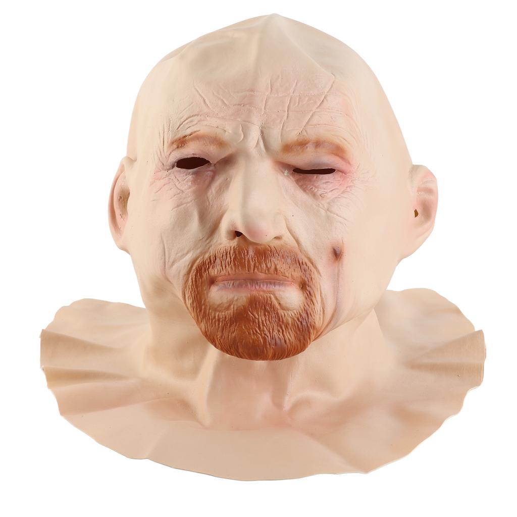 Old Man Face Cover Halloween Latex Headgear Scary Halloween Cosplay Party Props