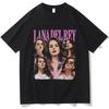 Retro Women's Cotton T-Shirt Lana Del Rey Singer Graphic Print T-Shirt Hip-Hop Fashion Shirt Short Sleeve T-Shirt Summer Novelty