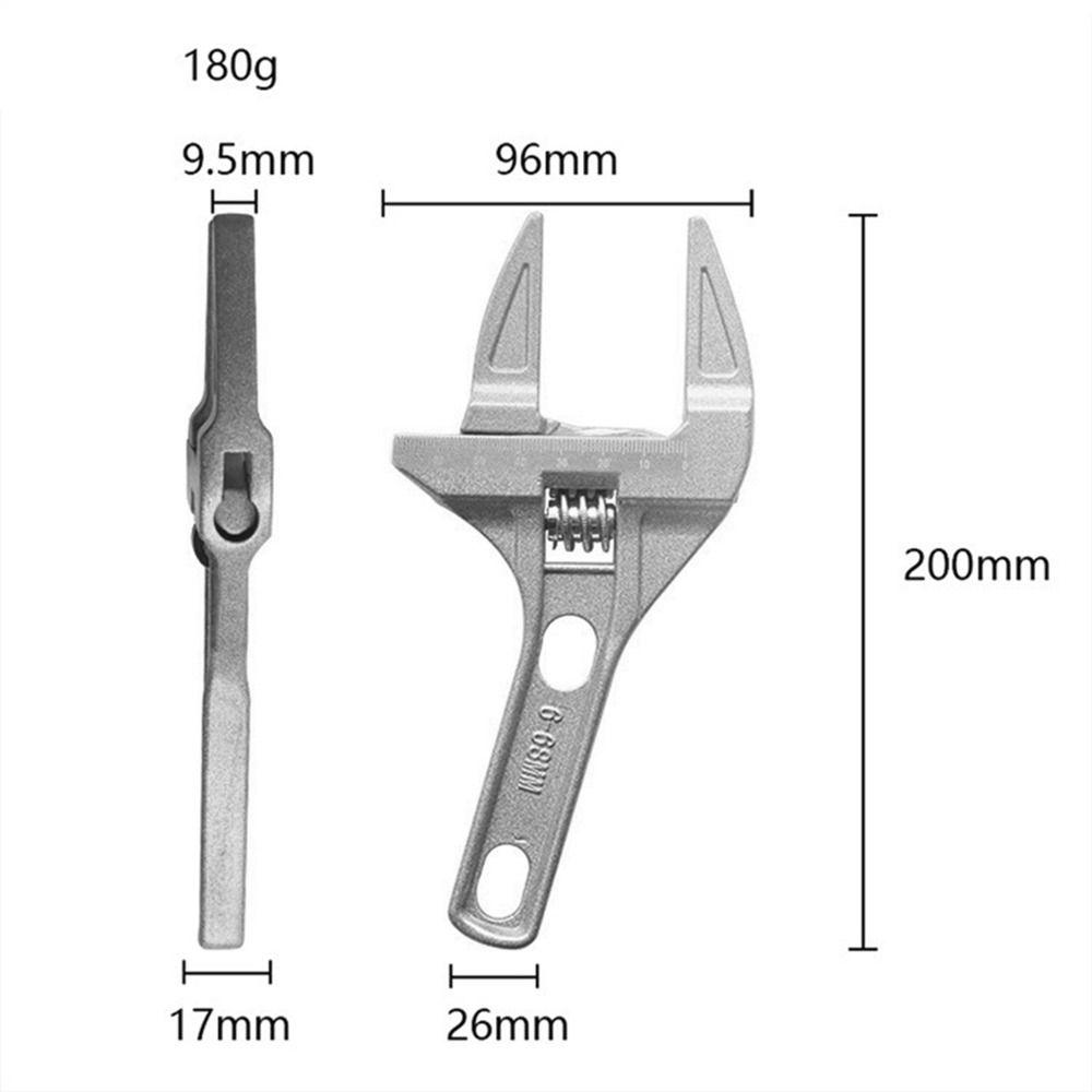 Aluminum Alloy Monkey Spanner Wide Jaw Activity Wrench Adjustable Wrench  Bathroom Washbasin Tube