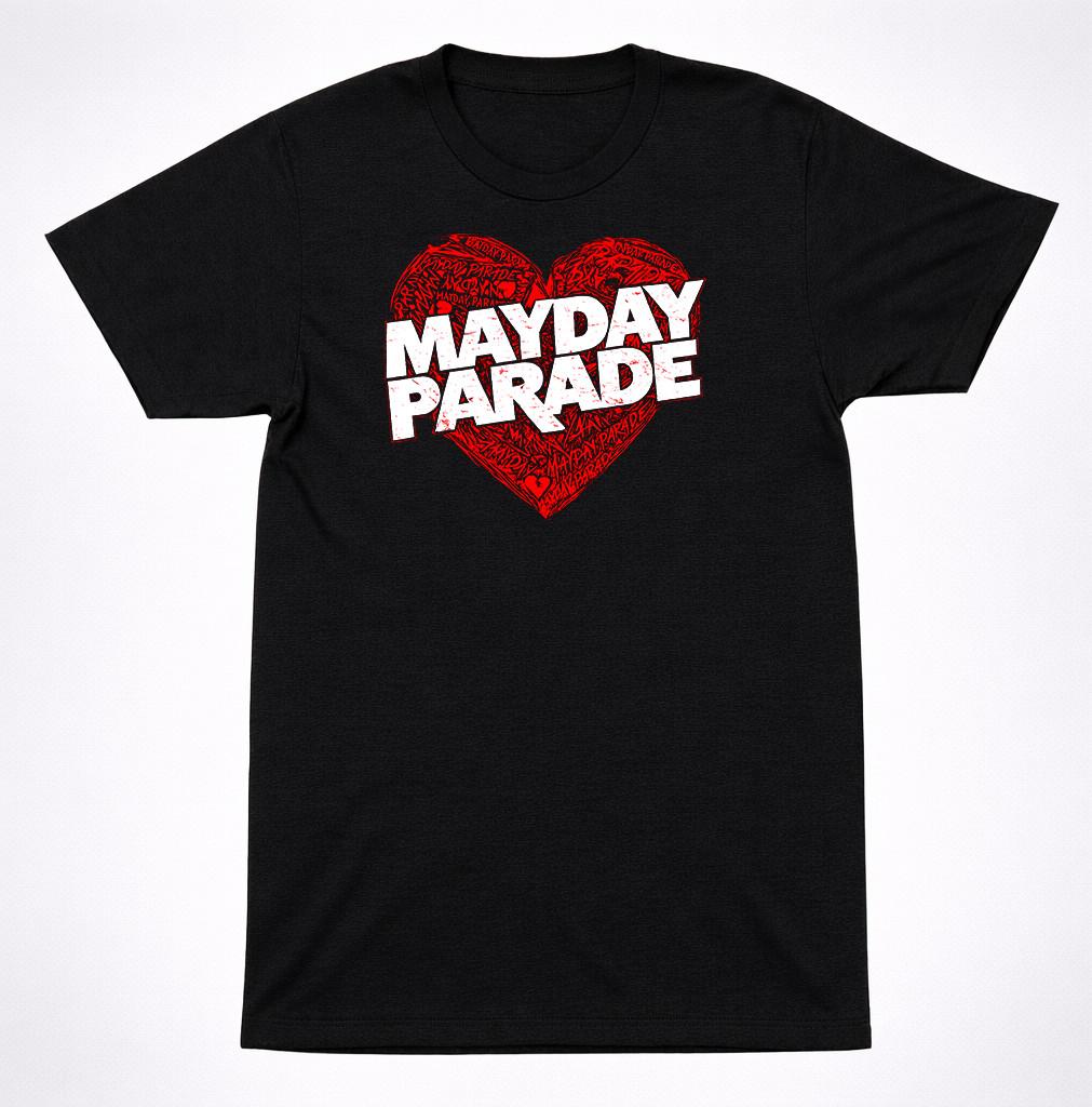Mayday Parade Heart Logo T-Shirt | Emo Pop Punk Alternative Rock Tee