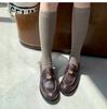 Sheepskin Version Retro Polished Leather Loafers Women's Thick Heel Small Gold Coins British One-pedal Lazy Flat-bottomed Small Leather Shoes
