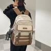 Modern Casual Backpack With Bold Letter Pattern And Padded Shoulder Straps For School Use