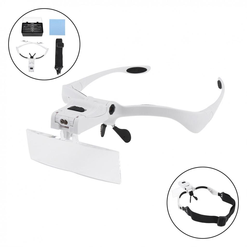 3,5-кратная портативная 5-кратная регулировка коэффициента усиления, регулируемая сменная линза, повязка на голову, лупа для очков