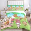 Hello Kitty'S Picnic Adventure Print 3Pcs Bedding Setduvet Cover With 2 Bedropillowcase Home Birthday Gift