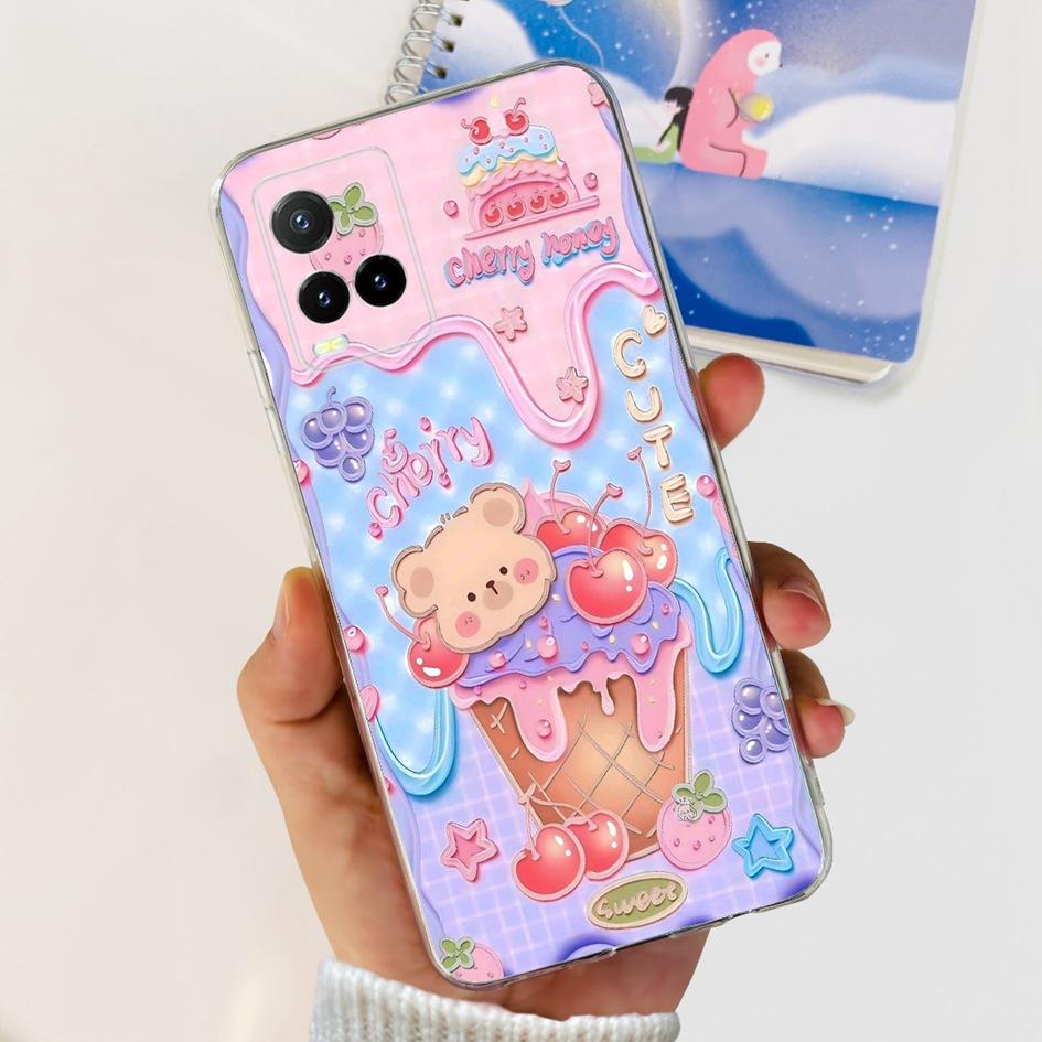 For Vivo Y33s V2109 Case Y21 2021 V2111 Cover Fashion Flower Soft Clear Silicone Slim Fundas For Vivo Y21t Y33t Y21a Y21s Bumper