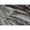 Vintage Artistic Floral Print Cotton Linen Blouse Women Long Sleeve Top Casual Shirt Lace Patchwork Collar Autumn Button Asian Size